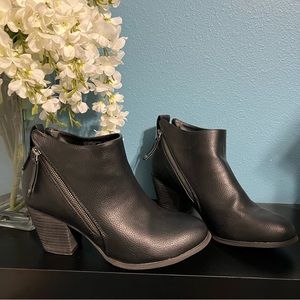 Torrid Black Faux Leather Side Zip Booties SZ 10WW